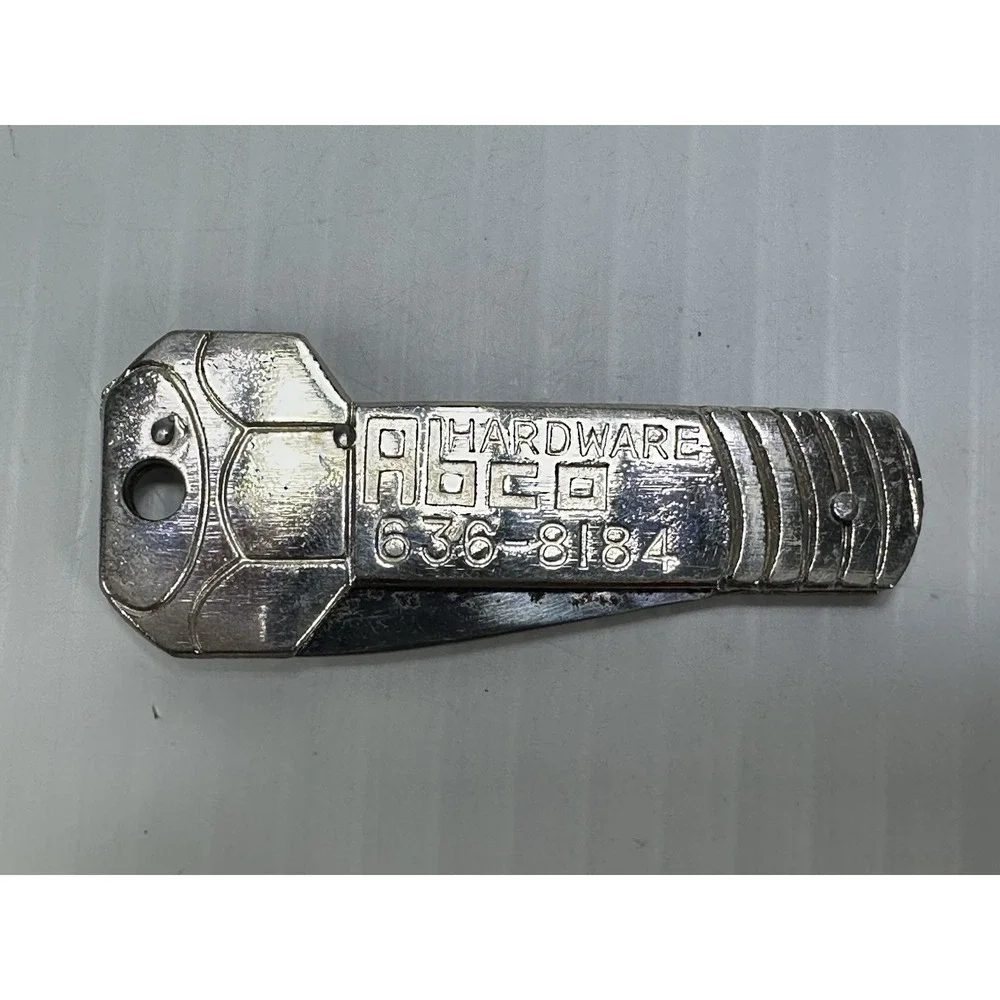 Vintage Abco Hardware Advertising Key Ring Knife Bolt Design Made‎ In Italy